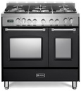 Verona VPFSGE365D 36 inch Prestige Series Freestanding Dual Fuel Double Oven Range with 5 Sealed Burners, 3.9 cu. ft. Oven Capacity, European Convection