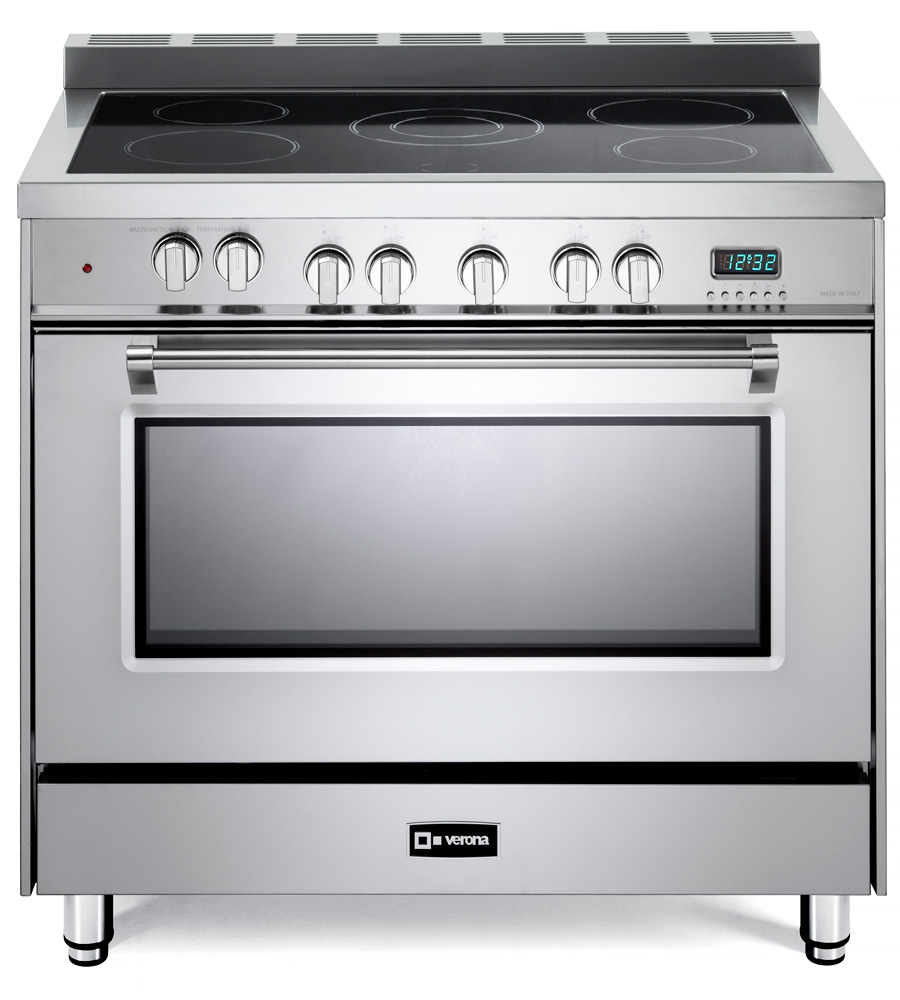 Verona VPFSEE365SS 36 inch Prestige Series Freestanding Electric Range with 5 Elements, 4 cu. ft. Total Oven Capacity and European Convection in Stainless Steel