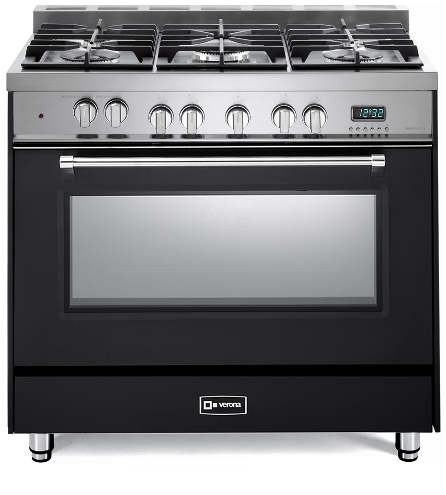 Verona VPFSGE365 36 inch Prestige Series Freestanding Dual Fuel Range with 5 Sealed Burners, 4 cu. ft. Oven Capacity and European Convection