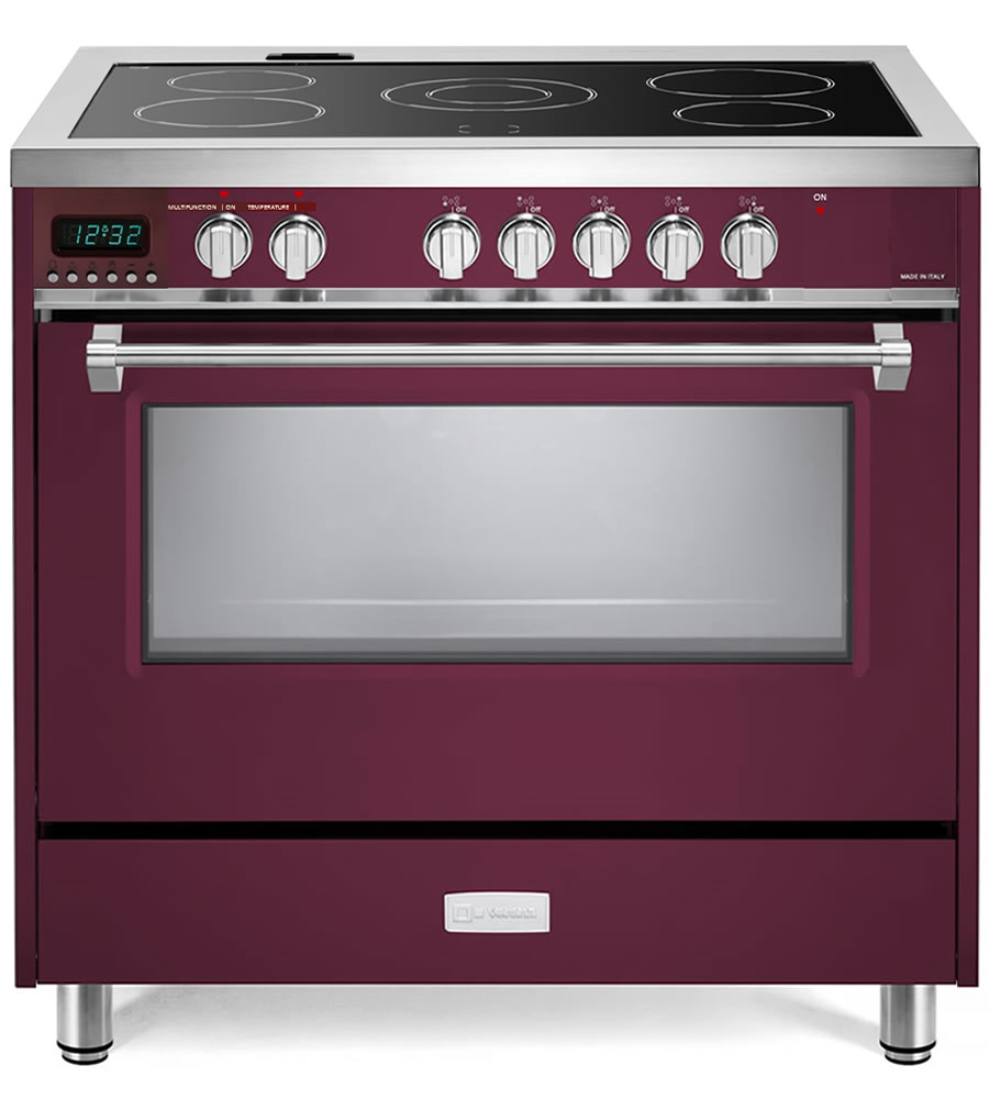 Verona VDFSEE365 36 inch Designer Series Freestanding Electric Range with 5 Elements, 5 cu. ft. Total Oven Capacity and European Convection