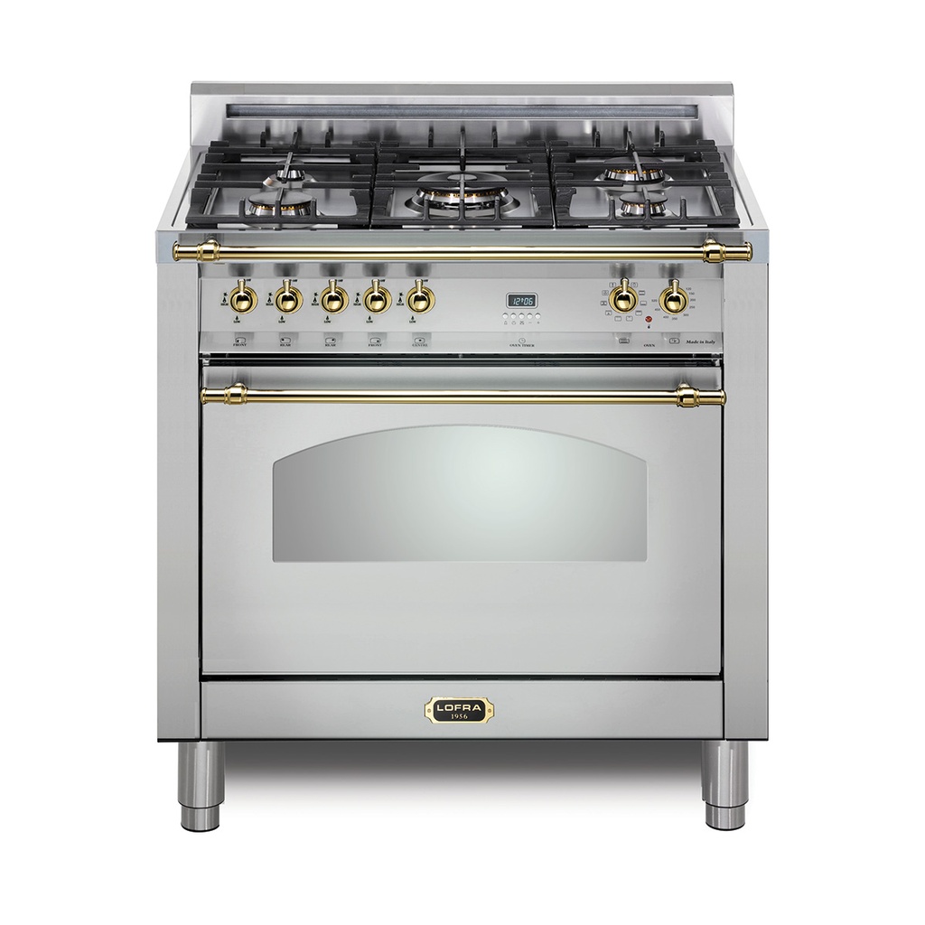Lofra G500 30 inch Dolcevita Series Freestanding Dual Fuel Range with 5 Sealed Brass Burners, 3 cu. ft. Oven Capacity and True European Convection