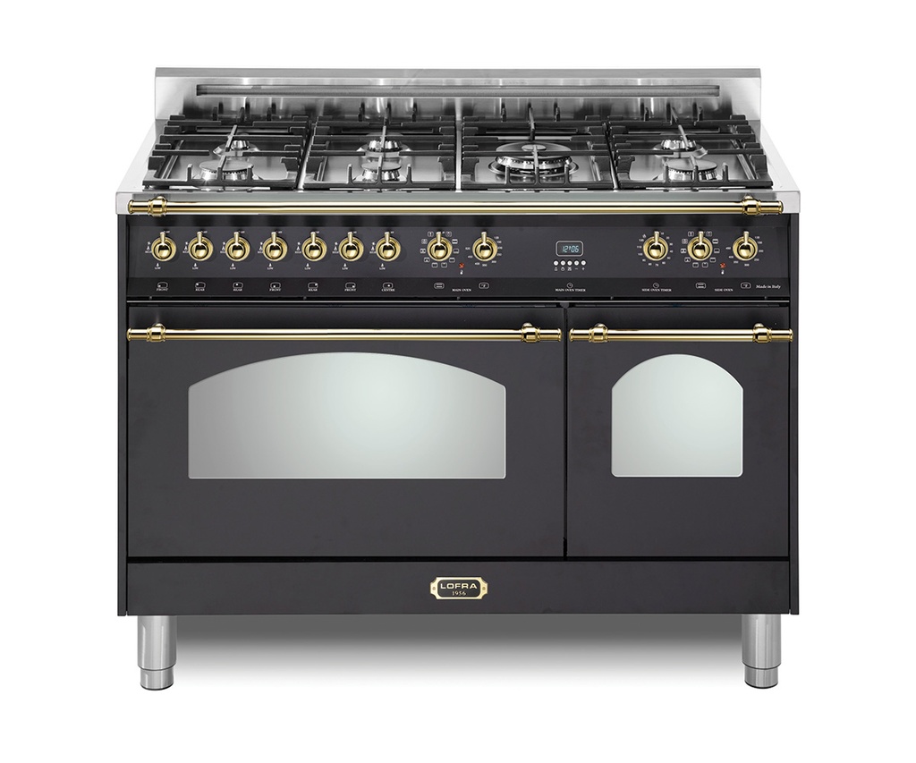 Lofra G700 48 inch Dolcevita Series Freestanding Dual Fuel Range with 7 Sealed Brass Burners, 4.27 cu. ft. Total Oven Capacity and True European Convection