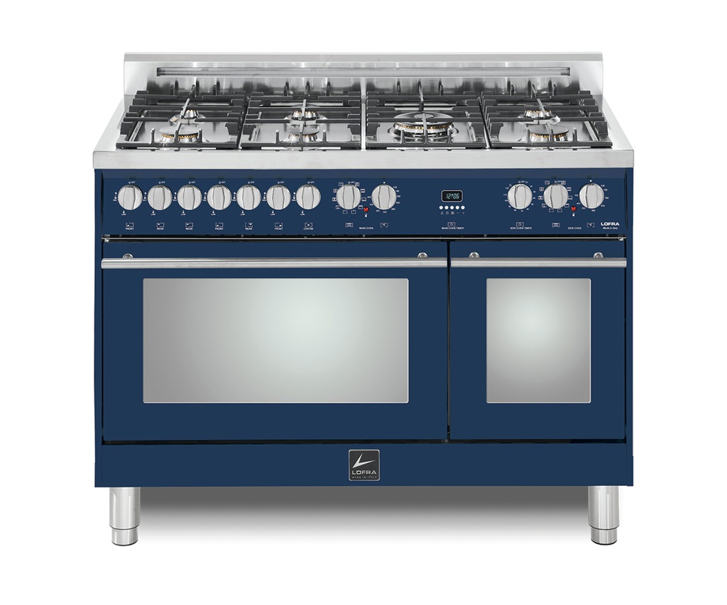 Lofra MSD48MMG700 48 inch Maestro Series Freestanding Dual Fuel Range with 7 Sealed Brass Burners, 4.27 cu. ft. Oven Capacity, True European Convection