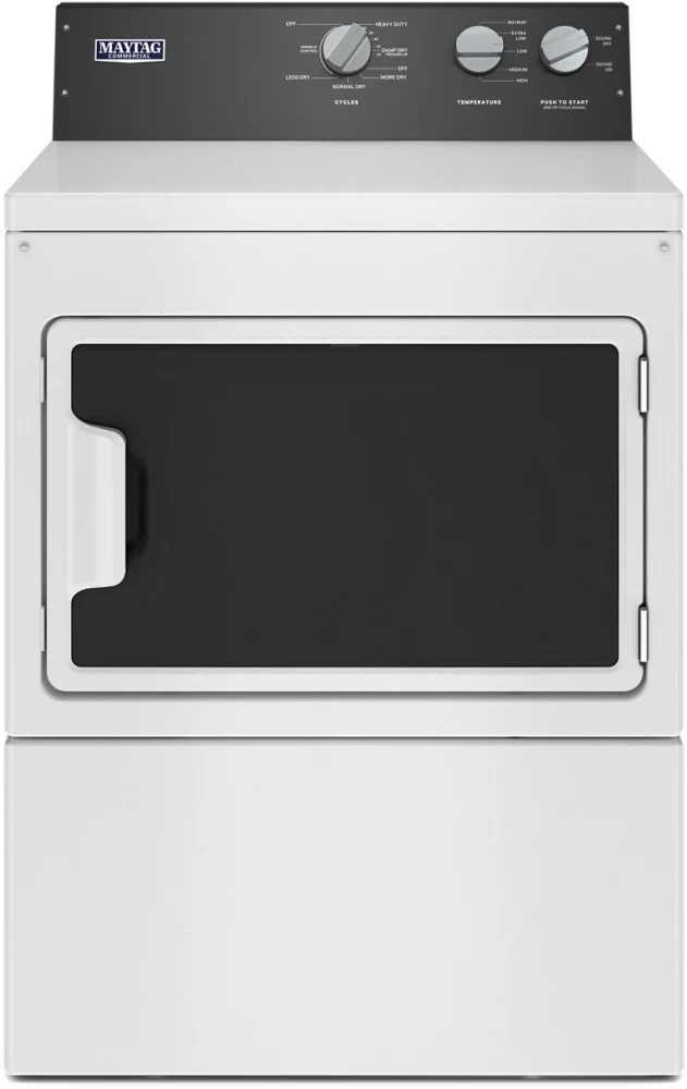 Maytag MGDP586KW 27 inch Commercial-Grade Residential Gas Dryer with 7.4 cu. ft. Capacity, IntelliDry Sensor and Drum Light in White