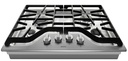 Maytag MGC7430DS 30 inch Gas Cooktop with 4 Burners, 15,000 BTU Power Burner and DuraClean Continuous Cast-Iron Grates in Stainless Steel