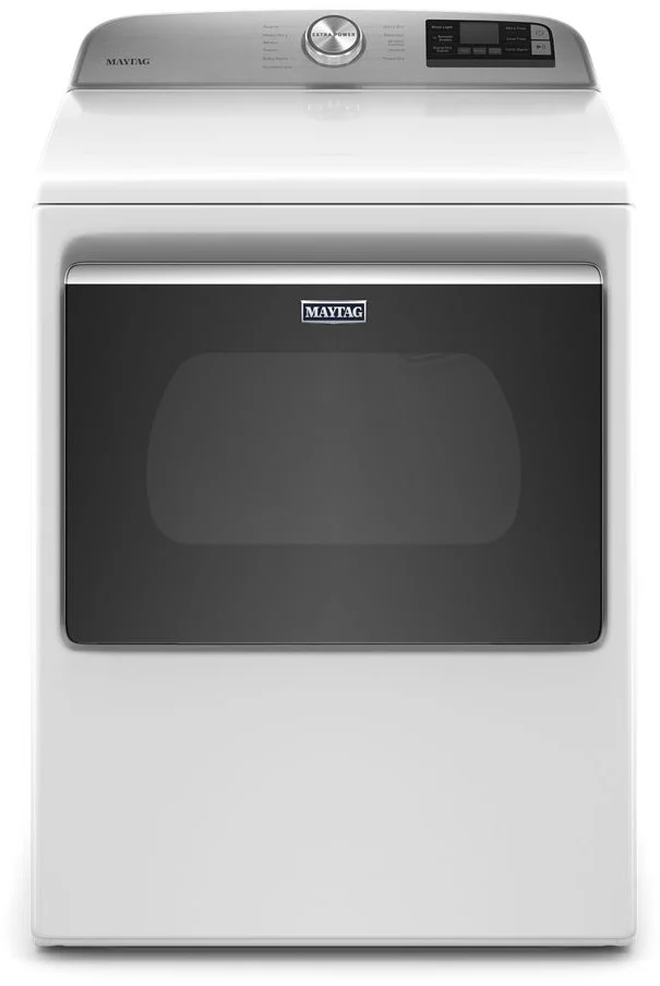 Maytag MGD6230RHW 27 inch Smart Gas Dryer with 7.4 cu. ft. Capacity, Extra Power, Advanced Moisture Sensing in White