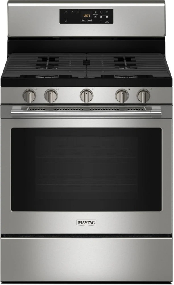 Maytag MGR6600PZ 30 inch Freestanding Gas Range with 5 Burners, 5 cu. ft. Oven Capacity, Keep Warm Setting, Self Clean, Fingerprint Resist Stainless Steel