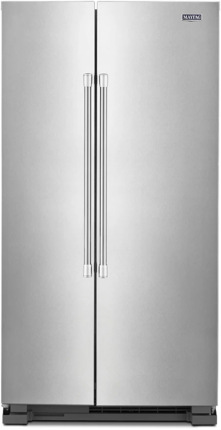 Maytag MSS25N4MKZ 36 inch Side-By-Side Refrigerator with 24.93 cu. ft. Capacity, Humidity-Controlled FreshLock Crisper and BrightSeries LED Lighting in Fingerprint Resistant Stainless Steel
