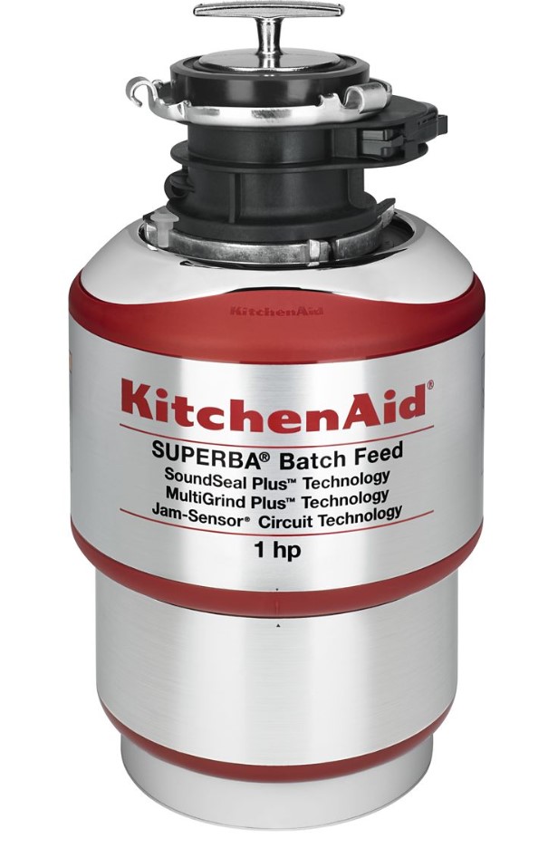KitchenAid KBDS100T 1 HP Batch Feed Food Waste Disposer - Corded