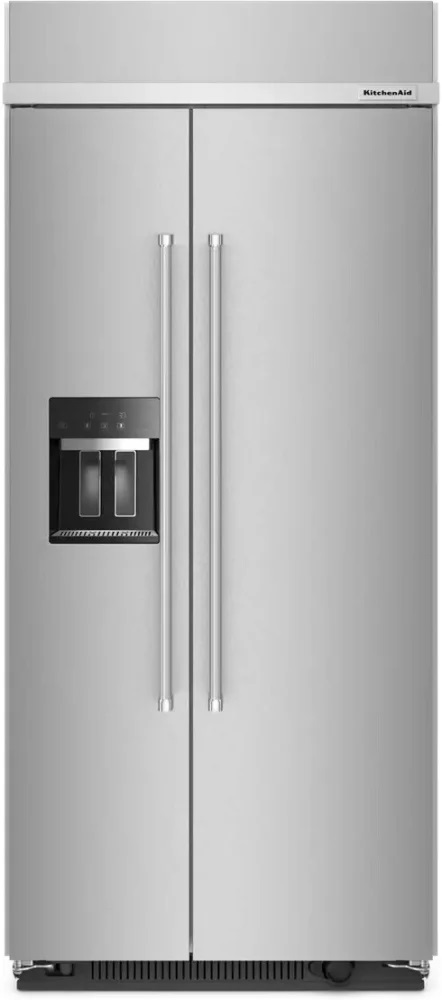 KitchenAid KBSD706MPS 36 inch Built-in Side-By-Side Refrigerator with 20.8 cu. ft. Capacity, Exterior Ice and Water Dispenser and ExtendFresh Plus Temperature Management System in Stainless Steel with PrintShield Finish