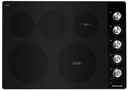 KitchenAid KCES550H 30 inch Electric Cooktop with 5 Elements, Hot Surface Indicator and Metal Control Knobs