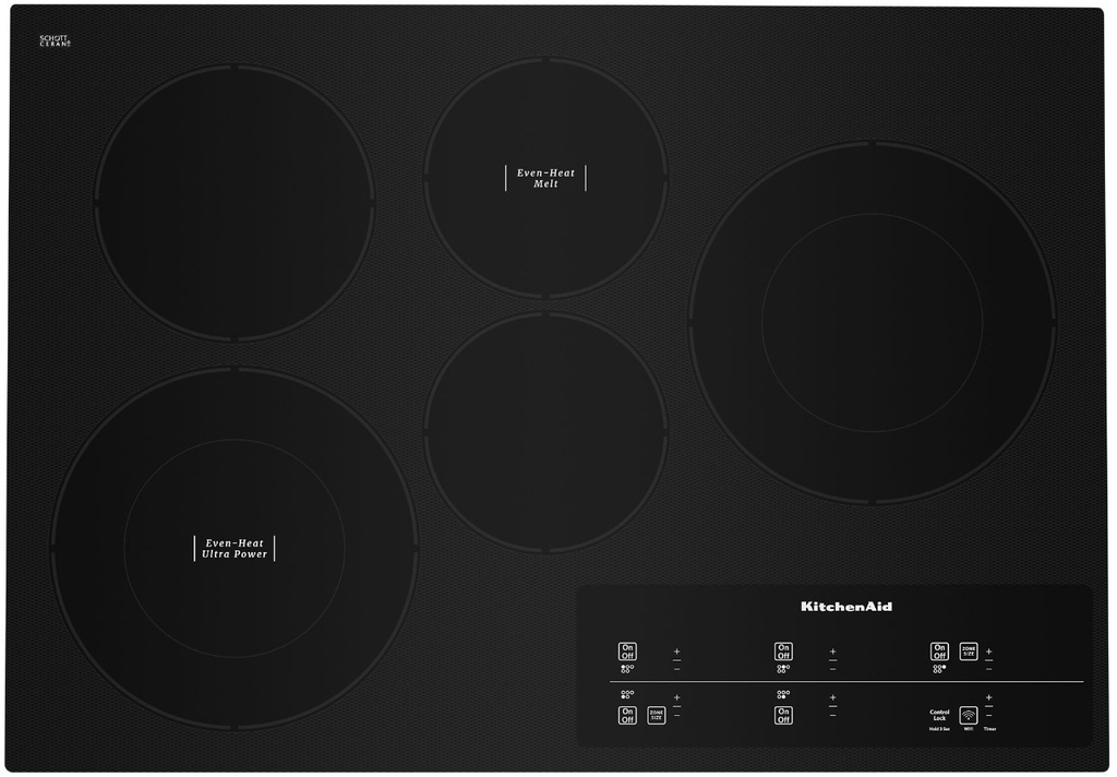 KitchenAid KCES950K 30 inch Electric Cooktop with 5 Elements, Hot Surface Indicator and Touch-Activated Controls