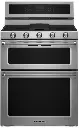 KitchenAid KFDD500ESS 30 inch Freestanding Dual Fuel Range with 5 Burners, 6.7 Cu. Ft. Capacity and Even-Heat True Convection in Stainless Steel