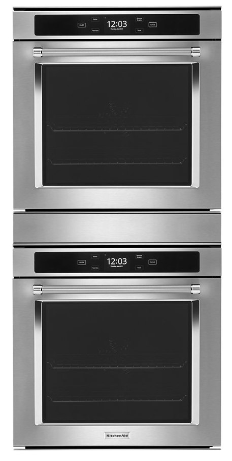 KitchenAid KODC504PPS 24 inch Smart Built-In Double Wall Oven with 5.2 cu. ft. Total Capacity, True Convection and Self-Cleaning in Stainless Steel with PrintShield Finish