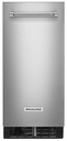 KitchenAid KUIX335HPS 15 inch Automatic Ice Maker with Clear Ice, 25 lbs. Storage Capacity and Self Cleaning Cycle, PrintShield Finish, in Stainless Steel (Non Drain Pump Model)