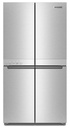 KitchenAid KRQC506MPS 36 inch Counter-Depth 4-Door French Door Refrigerator with 19.4 cu. ft. Capacity, Custom Freeze Zone and ExtendFresh Temperature Management System in Stainless Steel with PrintShield Finish