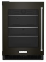 KitchenAid KUR314K 24 inch Undercounter Compact Refrigerator with 5.2 cu. ft. Capacity, Glass Door, Motion-Activated LED Lighting and Automatic Defrost