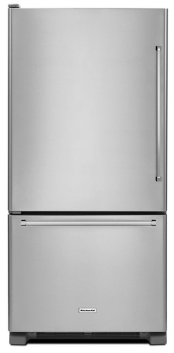[KRBL109ESS] KitchenAid KRB109ESS 30 inch Bottom Freezer Refrigerator with 18.67 cu. ft. Capacity, ExtendFresh Temperature Management System and Humidity-Controlled Crispers in Stainless Steel (Left Hinge)