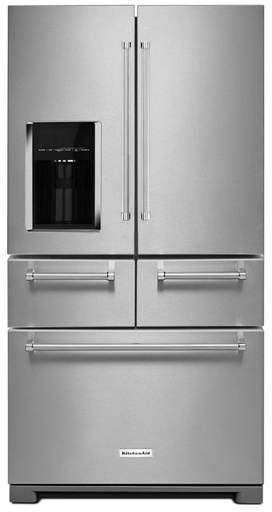 [KRMF706ESS] KitchenAid KRMF706E 36 inch 5-Door French Door Refrigerator with 25.76 cu. ft. Capacity, Preserva Food Care System and Exterior Ice and Water Dispenser  (Stainless Steel)