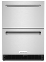 KitchenAid KUDR204K 24 inch Undercounter Double-Drawer Refrigerator with 4.4 Cu. Ft. Capacity and LED Interior Lighting