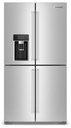 KitchenAid KRQC736RPS 36 inch Counter-Depth 4-Door French Door Refrigerator with 19.14 cu. ft. Capacity, Flexible Temperature Zone and Exterior Ice and Water Dispenser in Stainless Steel with PrintShield Finish