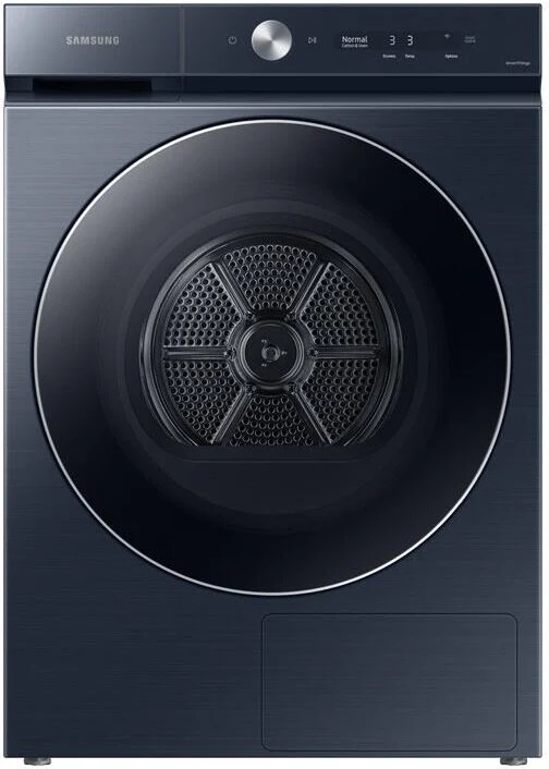 Samsung DV53BB8900HD 27 inch Bespoke Ultra Capacity Smart Ventless Hybrid Heat Pump Dryer with 7.8 cu. ft. Capacity, AI Smart Dial, Sanitize, Wi-Fi Connectivity and Stainless Steel Drum in Brushed Navy