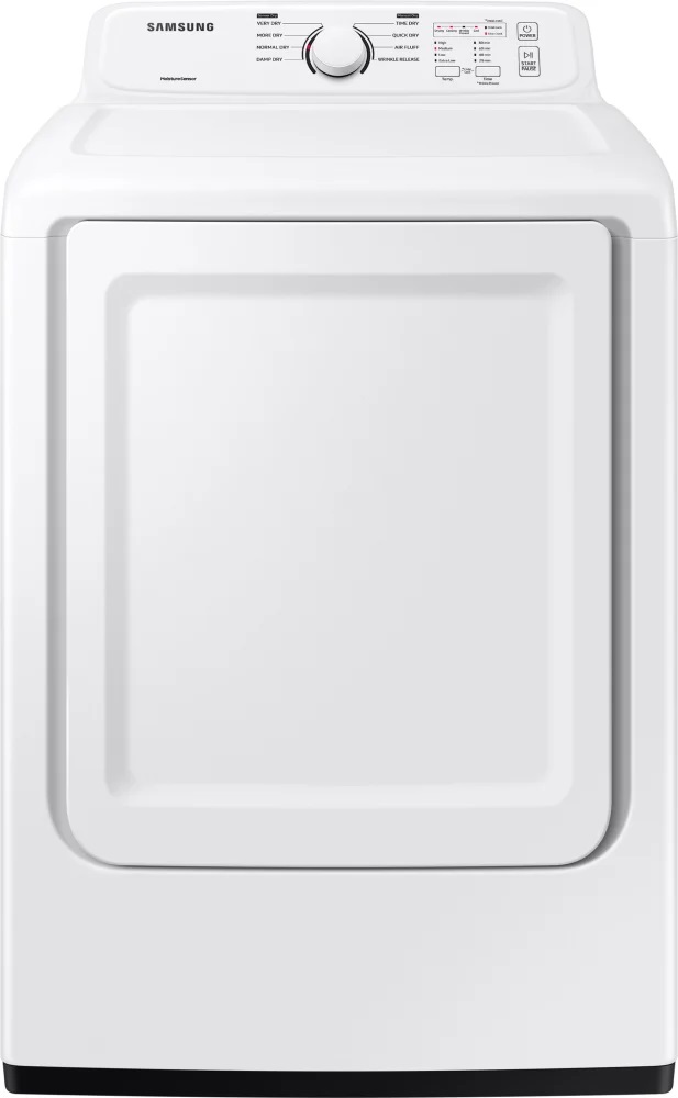 Samsung DVE41A3000W 27 inch Electric Dryer with 7.2 cu. ft. Capacity, Sensor Dry, 8 Drying Cycles, Powder Coat Interior and Lint Filter Indicator in White