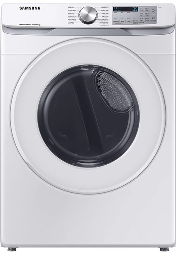 [DVG51CG8000W] Samsung DVG51CG8000 27 inch Smart Gas Dryer with 7.5 cu. ft. Capacity, Sensor Dry, Interior Drum Light, Lint Filter Indicator and Reversible Door (White)