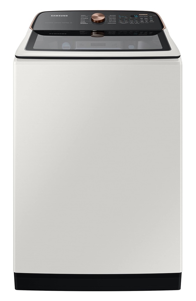 Samsung WA55CG7500AE 28 inch Smart Top Load Washer with 5.5 cu. ft. Capacity, Auto Dispense System, Super Speed Wash, Active Water Jet and Deep Fill in Ivory