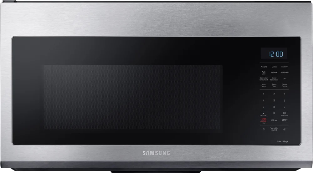 Samsung MC17T8000C 30 inch Smart Over the Range Microwave with 1.7 cu. ft. Capacity, WiFi Enabled, Convection, Slim Fry, Ceramic Enamel Interior, 300 CFM and 3 Speeds