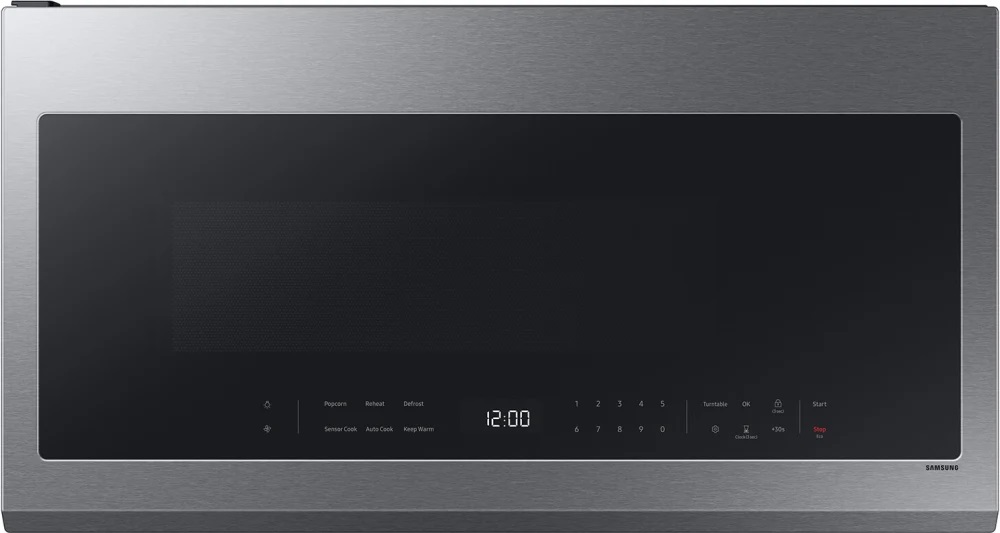 Samsung ME21D6300 30 inch Smart Over-the-Range Microwave with 2.1 cu. ft. Capacity, 1000 Watts Cooking Power, Auto Connectivity and SmartThings Cooking