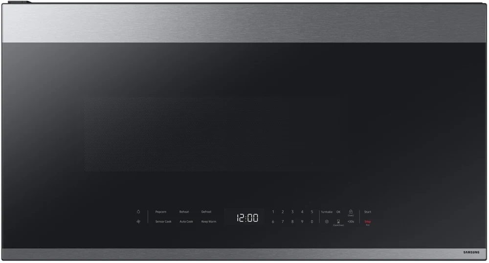 Samsung ME21D6500 30 inch Bespoke Smart Over-the-Range Microwave with 2.1 cu. ft., 1000 Watts Cooking Power, Auto Connectivity and SmartThings Cooking