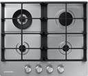 Samsung NA24T4230FS 24 inch Gas Cooktop with 4 Burners, Front Linear Controls and Continuous Cast Iron Grates in Stainless Steel