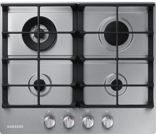 [NA24T4230FS] Samsung NA24T4230FS 24 inch Gas Cooktop with 4 Burners, Front Linear Controls and Continuous Cast Iron Grates in Stainless Steel