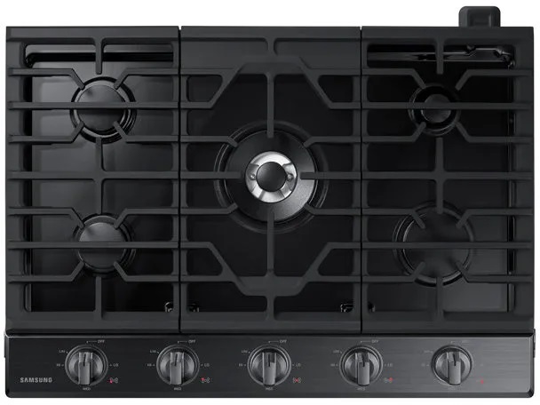 Samsung NA30N6555T 30 inch Smart Gas Cooktop with 19000 BTU Power Burner, Blue LED Illuminated Knobs, Wi-Fi Connectivity