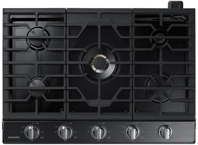 Samsung NA30N7755T 30 inch Smart Gas Cooktop with 22K True Dual Power Burner, Analog Controls with Digital Wi-Fi, Cast iron Griddle