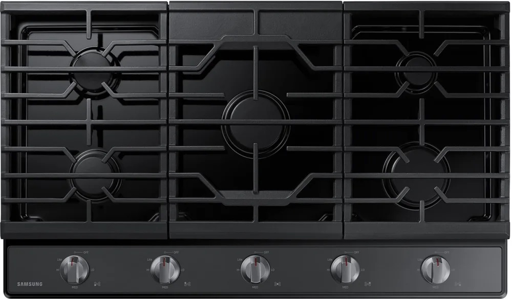 Samsung NA36R5310F 36 inch Gas Cooktop with 5 Sealed Burners, Continuous Cast Iron Grates and Front Controls