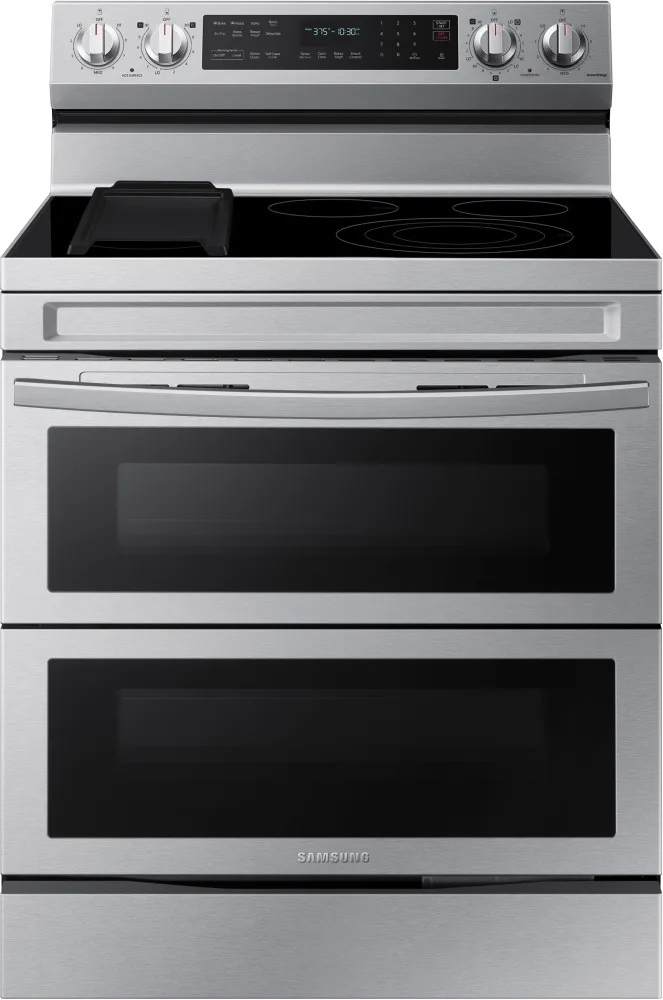 Samsung NE63A6751S 30 inch Smart Freestanding Electric Range with 5 Elements, 6.3 cu. ft. Capacity, No Preheat Air Fry, Griddle and Flex Duo Oven