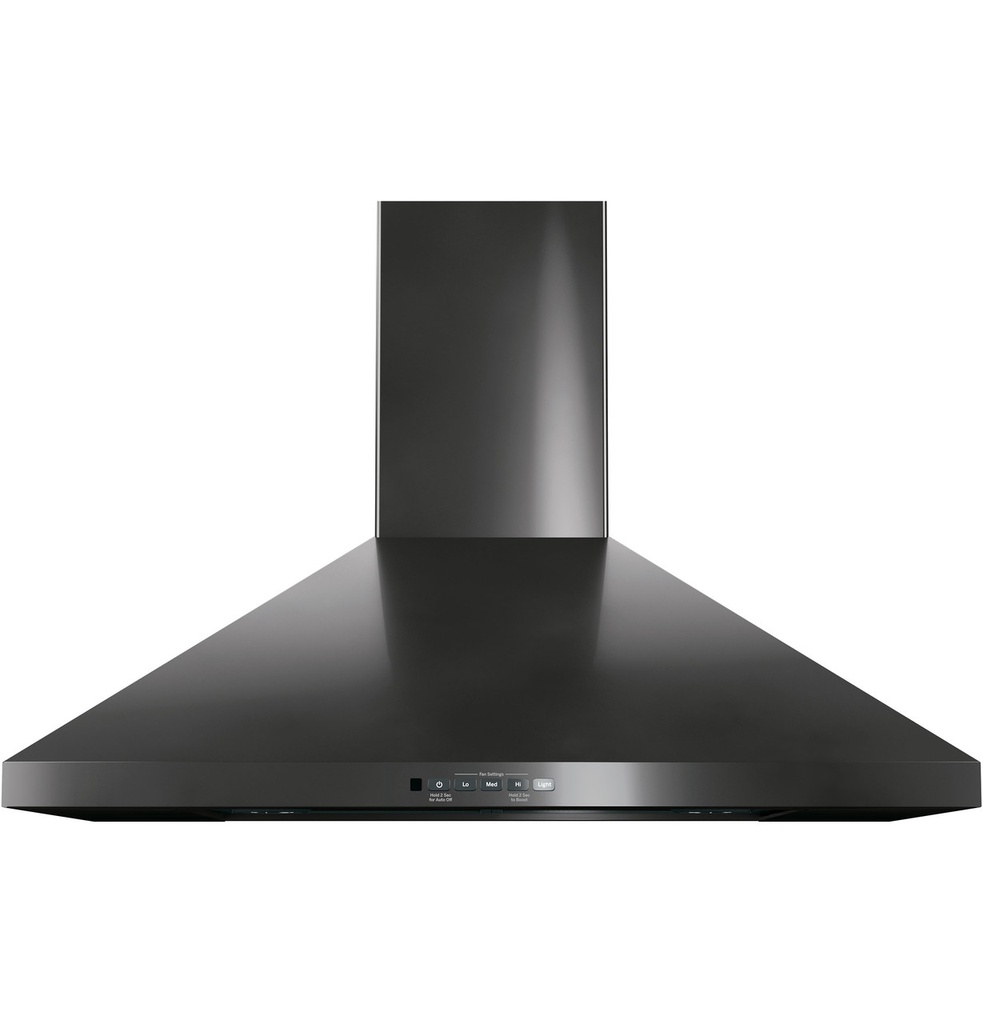 GE JVW5301 30 inch Wall-Mount Pyramid Chimney Hood with 350 CFM, Electronic Backlit Controls and Auto-Off in Stainless Steel