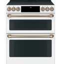 Cafe CES750P2MS1 30 inch Smart Slide-In Electric Double Oven Range with 5 elements, 6.7 cu. ft. Total Oven Capacity and No-Preheat Air Fry