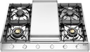 ILVE UHCP965F Professional Plus II 36 inch Gas Cooktop with Griddle, in Stainless Steel  
