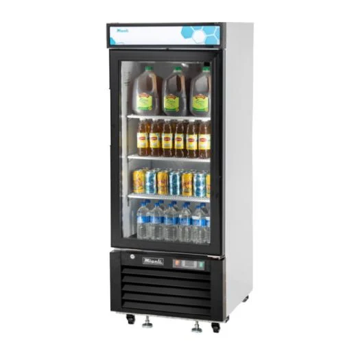 Migali C10RMHC 24 inch Commercial 1-Section Glass Door Reach-In Refrigerated Merchandiser with 10 cu. ft. Capacity, 1/6 Horsepower, in Stainless Steel