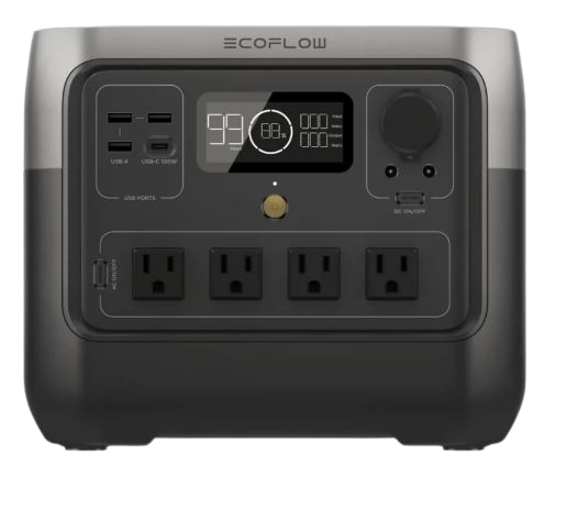 EcoFlow ZMR620BUS RIVER 2 Pro Portable Power Station, Solar Charging, Safest LFP Battery, Auto-Switch, in Black