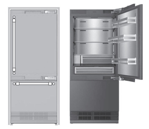 [URBM30SIWPRY] ILVE URBM30SIWPRY 30 inch Built-In Bottom Freezer Refrigerator with 16 cu. ft. Capacity, Reversible Door, Energy Star, Sabbath Mode