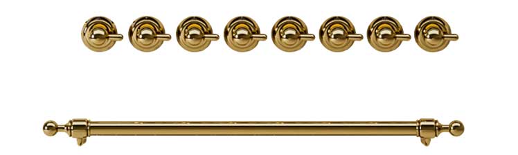 ILVE Brass Knobs and Handle Bundle for 36 inch Nostalgie Dual Fuel