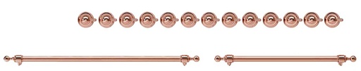 [EN60P92211] ILVE Copper Knobs and Handles Bundle for 60 inch Nostalgie Dual Fuel with Griddle