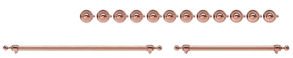 ILVE Copper Knobs and Handles Bundle for 60 inch Nostalgie Dual Fuel with Griddle/Frenchtop