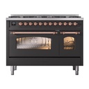 ILVE UP488NMPMGP Nostalgie II 48 inch Dual Fuel Range Copper Trim Bundle Including EN48P82211 Copper Knobs and Handles (Limited Edition)
