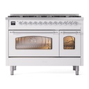 ILVE UP488NMPWHC Nostalgie II 48 inch Dual Fuel Range Chrome Trim Bundle Including Chrome Knobs and Handles (Limited Edition)