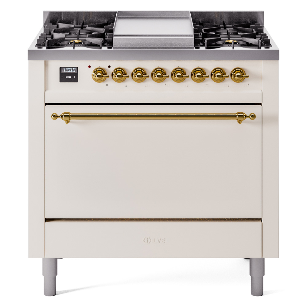 ILVE UP36FNM Nostalgie II 36 inch Dual Fuel Range with 6 Burners and Griddle